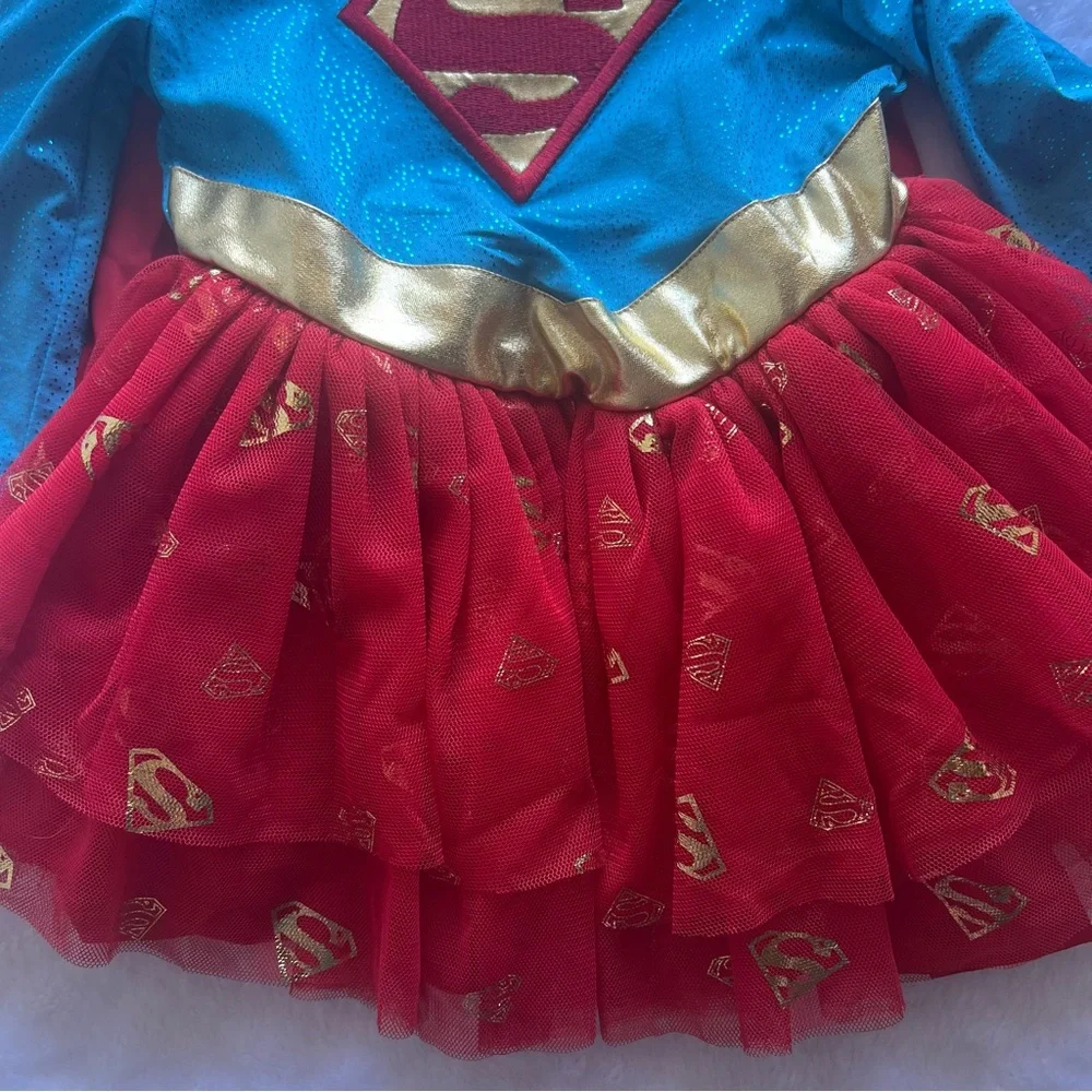 Superman Kids Costume dress NWT 12 months girls with headband and removable cape